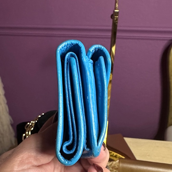 Balenciaga Vibrant Azure Leather Card Mini Wallet - Picture 9 of 11
